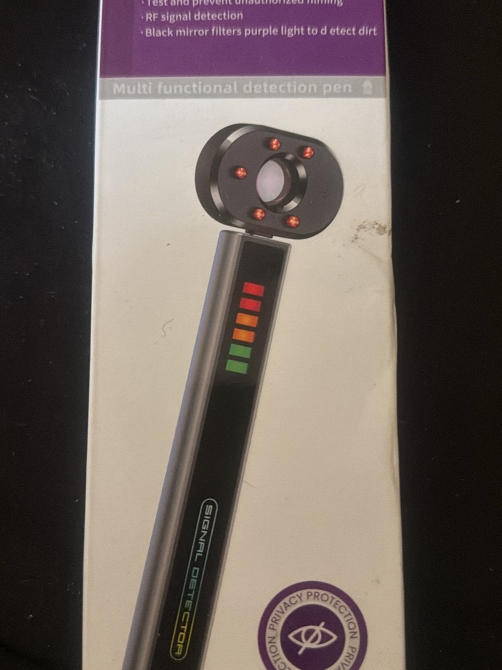 Multi-Functional Signal Detector Pen in Black with Colored LED Indicators